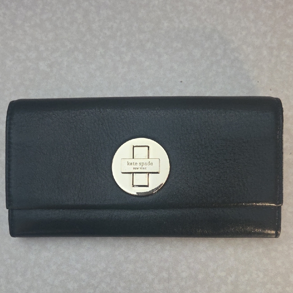 Kate Spade Black Wallet with Gold Accent